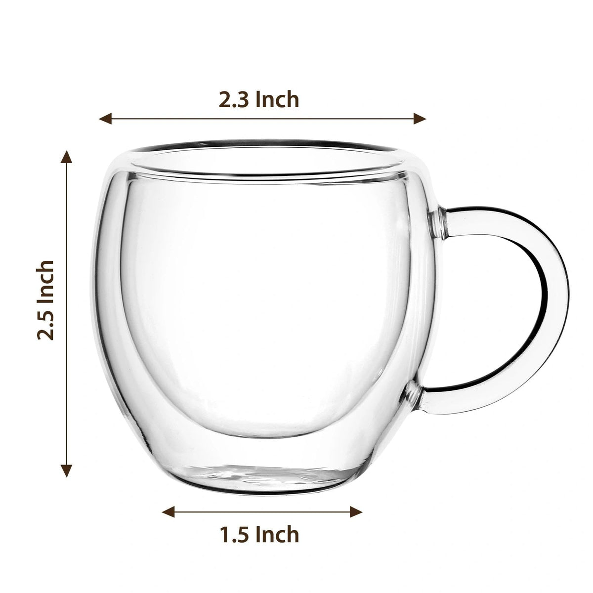 Glenkach espresso cups with handle showing secure grip and stylish design.