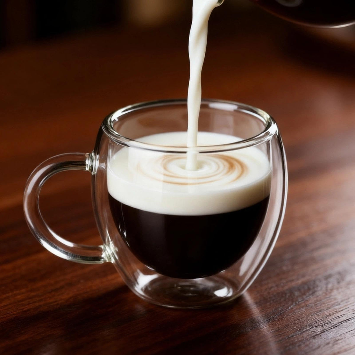 Glenkach espresso shot glass with vent hole balancing temperature changes.
