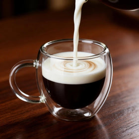 Glenkach espresso shot glass with vent hole balancing temperature changes.