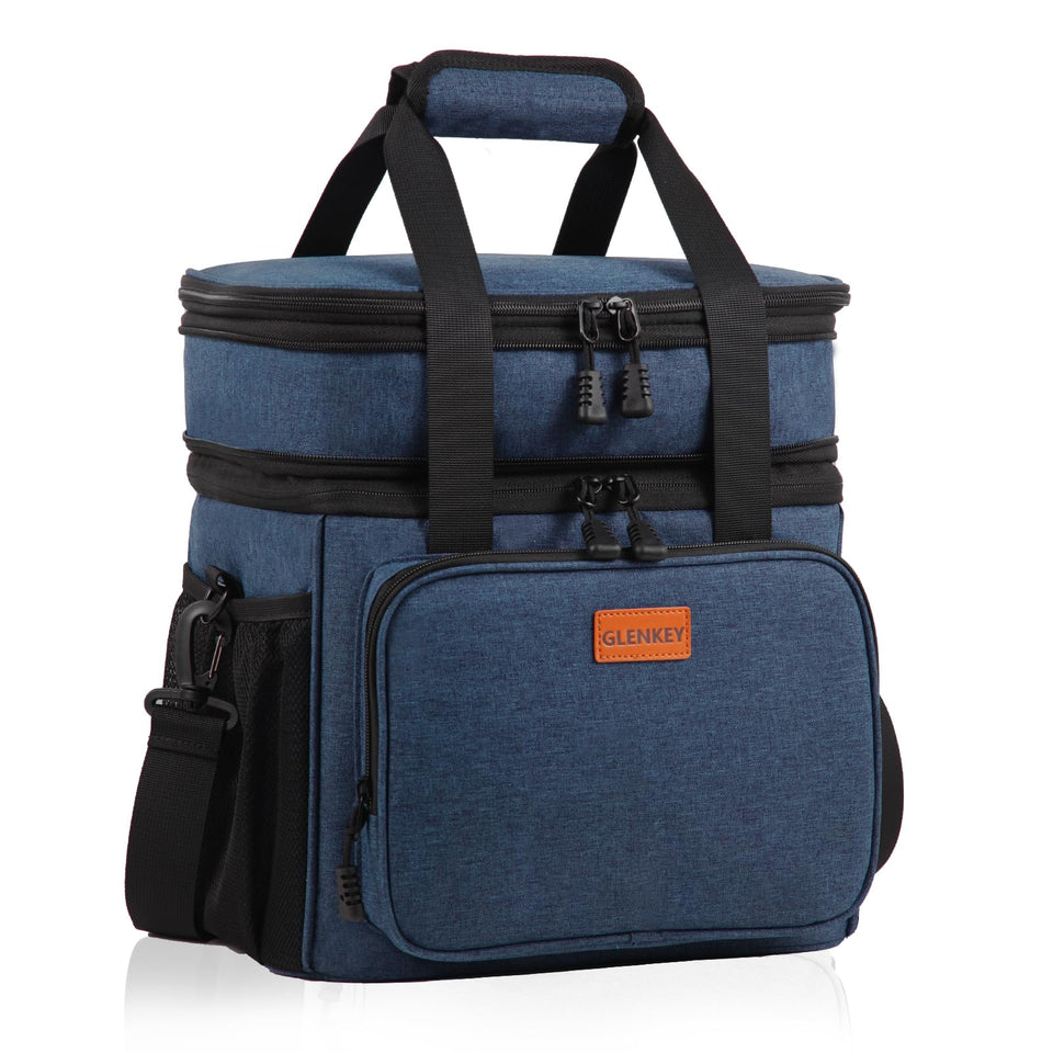 GLENKEY expandable lunch box top compartment extended for extra capacity.