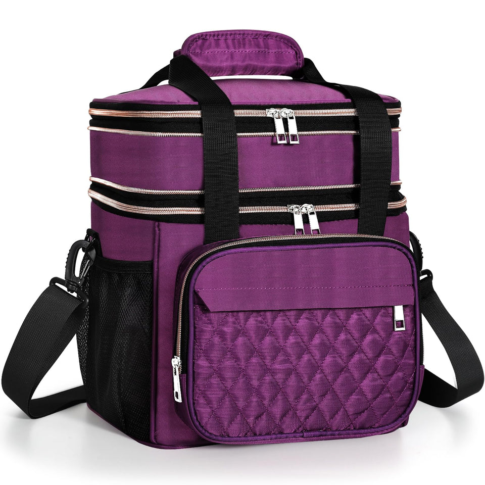 GLENKEY Expandable Lunch Box purple front view for daily meals on the go