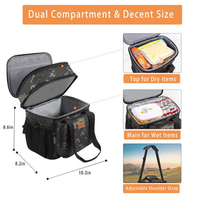 GLENKEY lunch box side pockets organize essentials during work