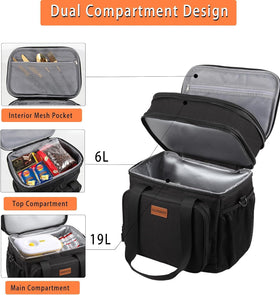 GLENKEY expandable XL lunch bag side pockets organized for chargers and bottles