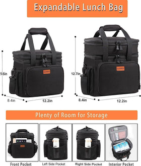 GLENKEY insulated lunch bag with 6mm liner keeps food fresh
