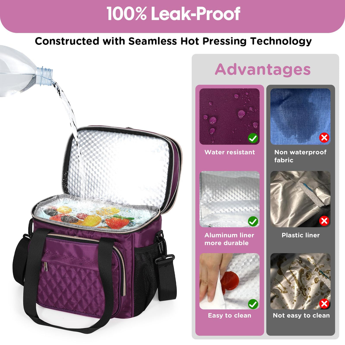 GLENKEY Lunch Box purple skeleton structure standing upright