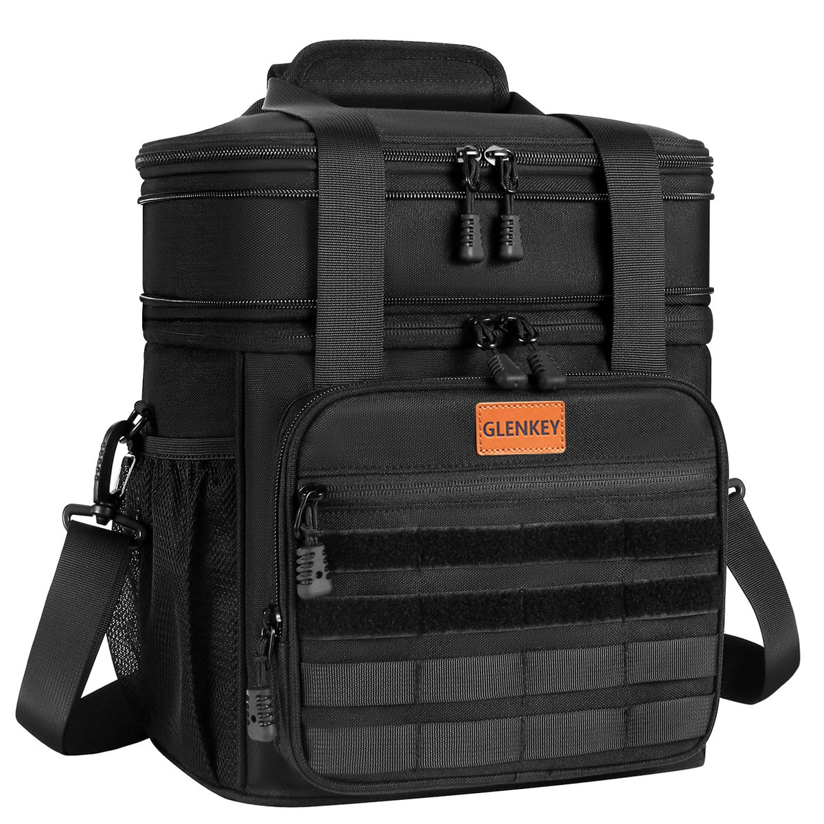 GLENKEY tactical lunch bag with front Velcro for personalized organization.