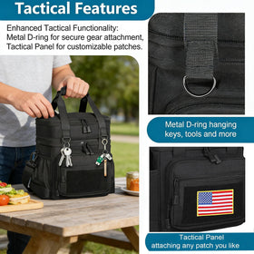 GLENKEY lunch bag side pockets for easy access to small gear