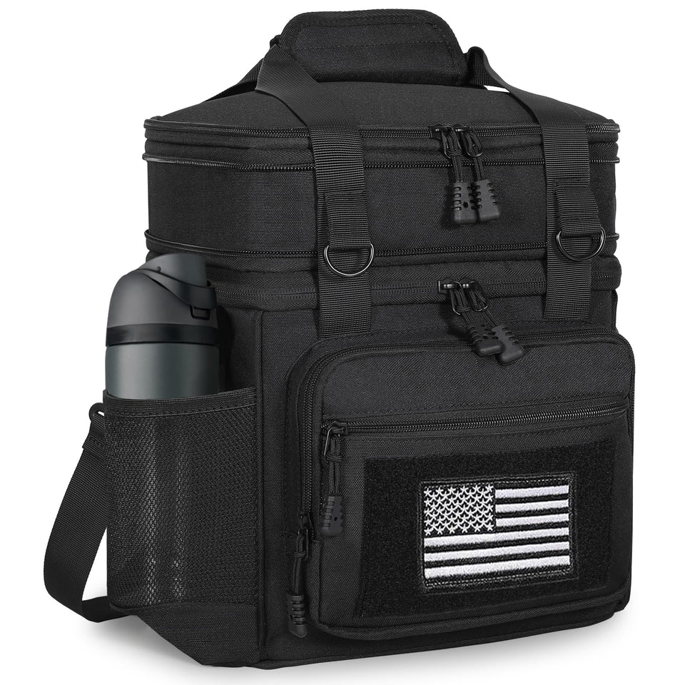 GLENKEY tactical lunch box front view demonstrates rugged daily-use design for work and travel.