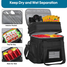 GLENKEY tactical lunch box side pocket storage shows organized compartments for essentials.