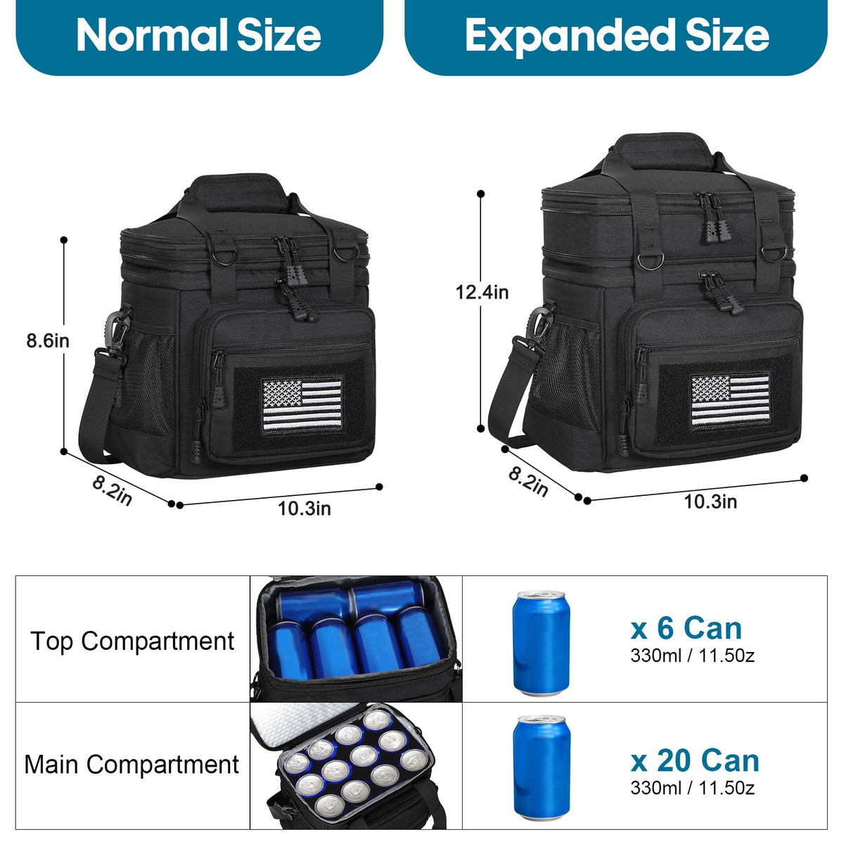 GLENKEY water-resistant fabric exterior protects contents from rain.