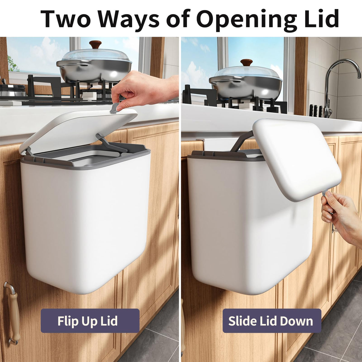 Gleynest countertop-ready compost bin with lid for quick waste capture