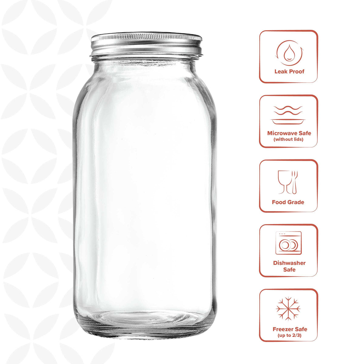 GLING jars with metal airtight lids and bands seal freshness and prevent leaks.