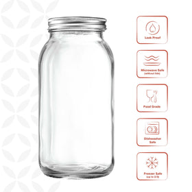 GLING jars with metal airtight lids and bands seal freshness and prevent leaks.