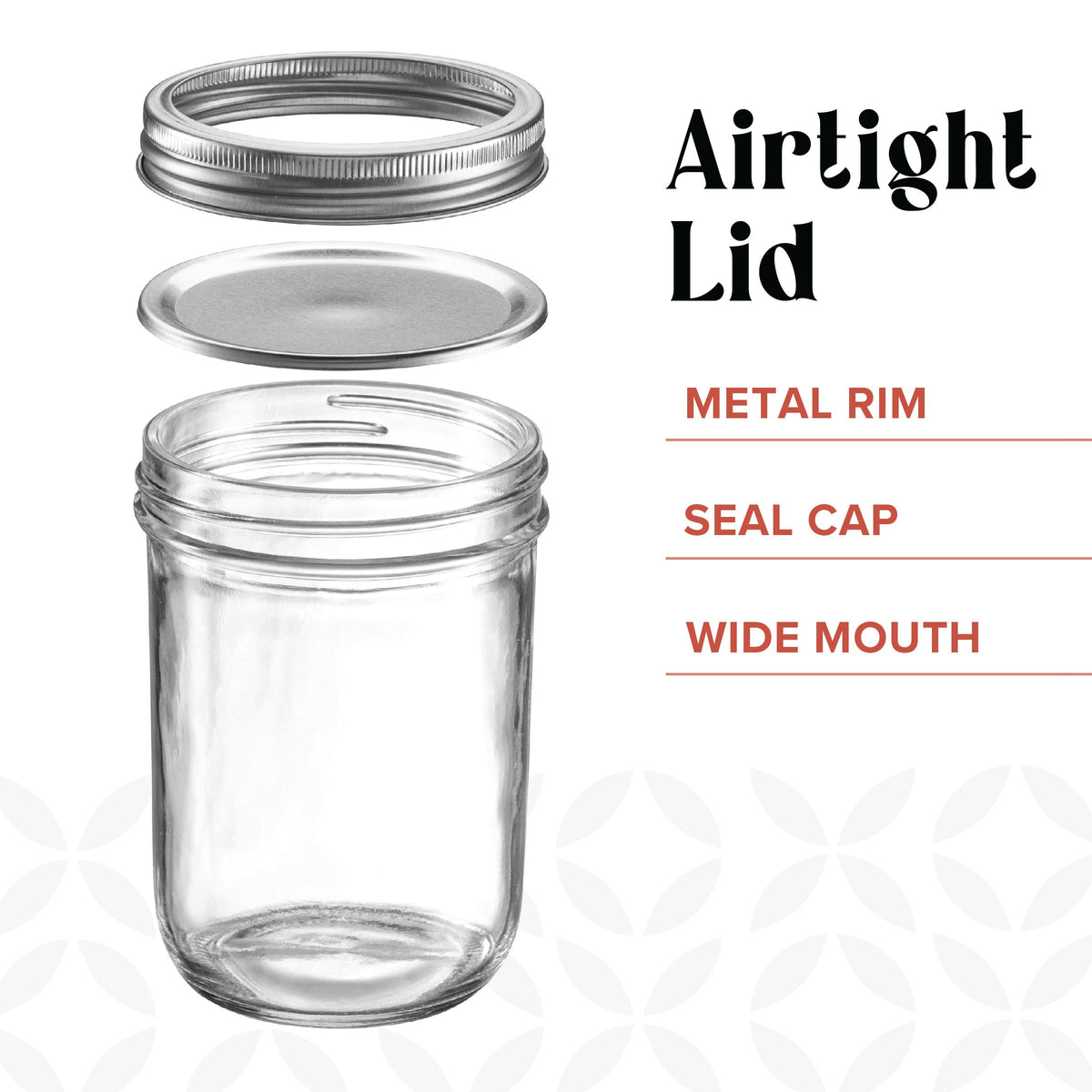 GLING airtight metal lid closeup: prevents leaks and locks in freshness.