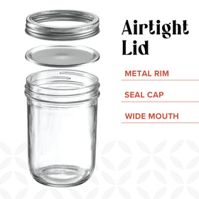 GLING airtight metal lid closeup: prevents leaks and locks in freshness.