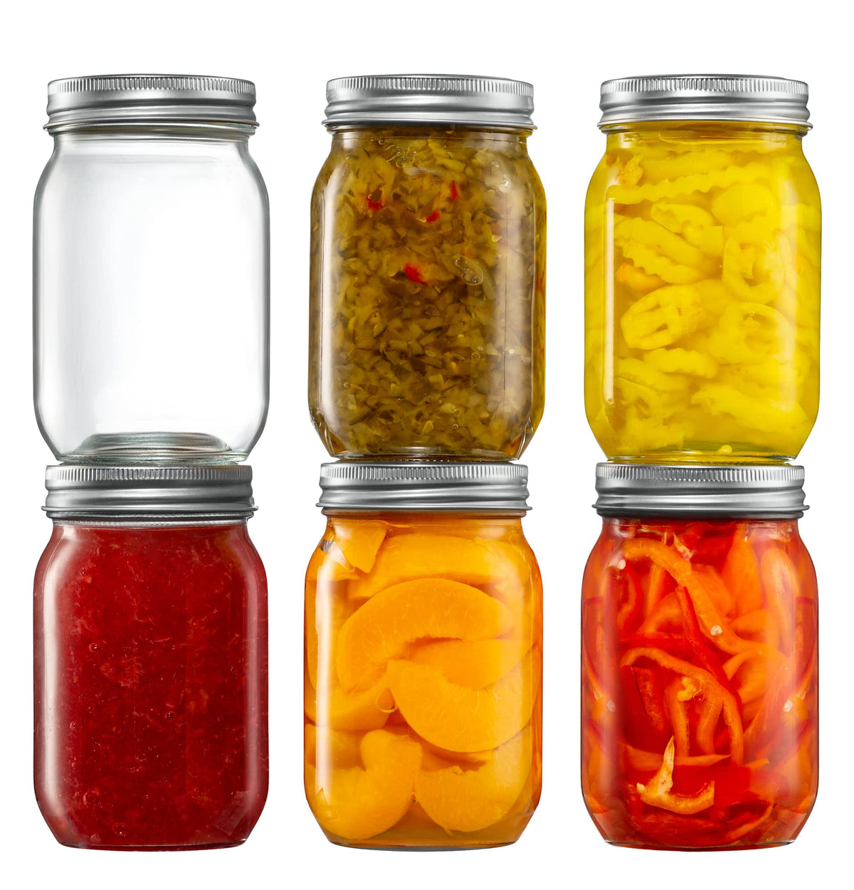 GLING regular-mouth 16 oz mason jar front view shows easy canning and labeling.