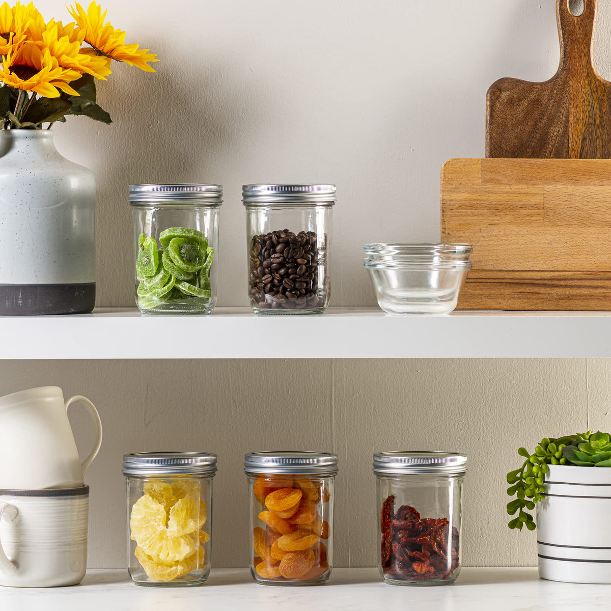 GLING six-pack storage jar set: great for organizing fruits and snacks.