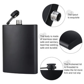 GliSun hip flask with leak-proof cap for secure packing during travel.