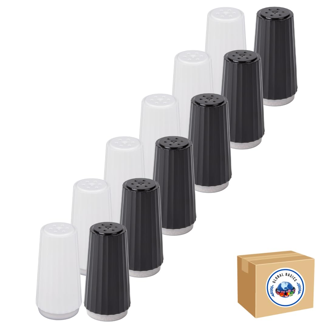 Global Basics disposable salt and pepper shaker set in a 12-pack for events