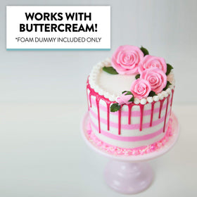 Global Sugar Art 6x6 cake dummy top view showing smooth surface.