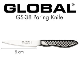 Global 3.5-inch paring knife molded handle detail emphasizes comfortable grip