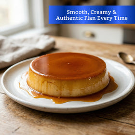 Large 9.3 inch Globe Rocket flan pan ready for generous portions