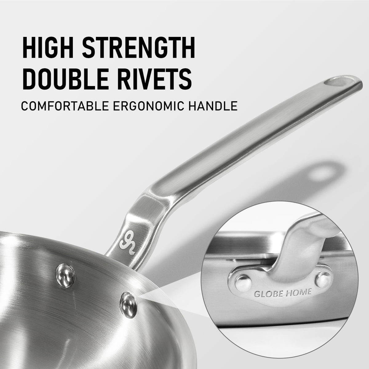 GLOBEHOME spacious 12-inch pan handles large portions for weeknight dinners