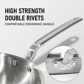 GLOBEHOME spacious 12-inch pan handles large portions for weeknight dinners