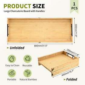 GLOKUUCA charcuterie board handles close-up showing sturdy metal grips