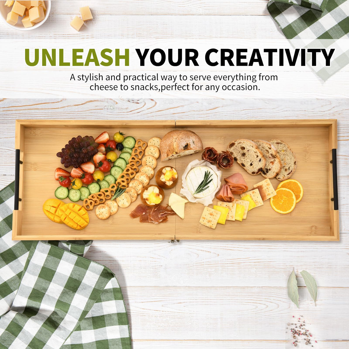 GLOKUUCA charcuterie board outdoors perfect for picnics and alfresco entertaining