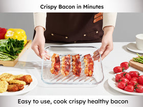 Glolaurge Leftovers Reheat Glass tray versatile.