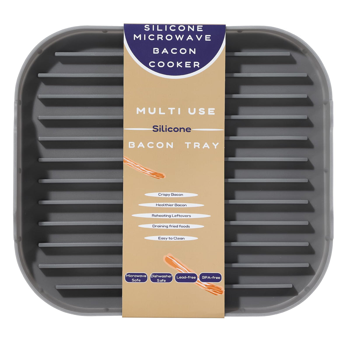 Glolaurge microwave bacon cooker tray delivers crisp bacon quickly with less mess.