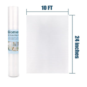 Glomen shelf liner multi-use storage solution for cabinets, shelves, desks.