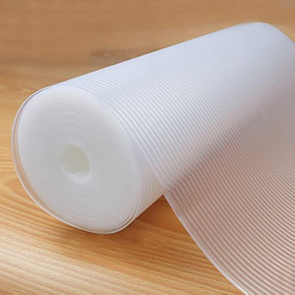 Glomen shelf liner non-slip texture keeps items in place in drawers.