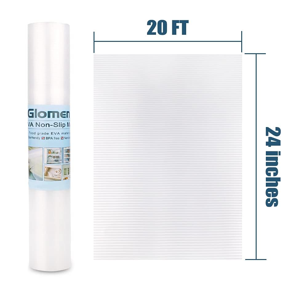 Glomen shelf liner refrigerator-shelf keeps containers clean and accessible.