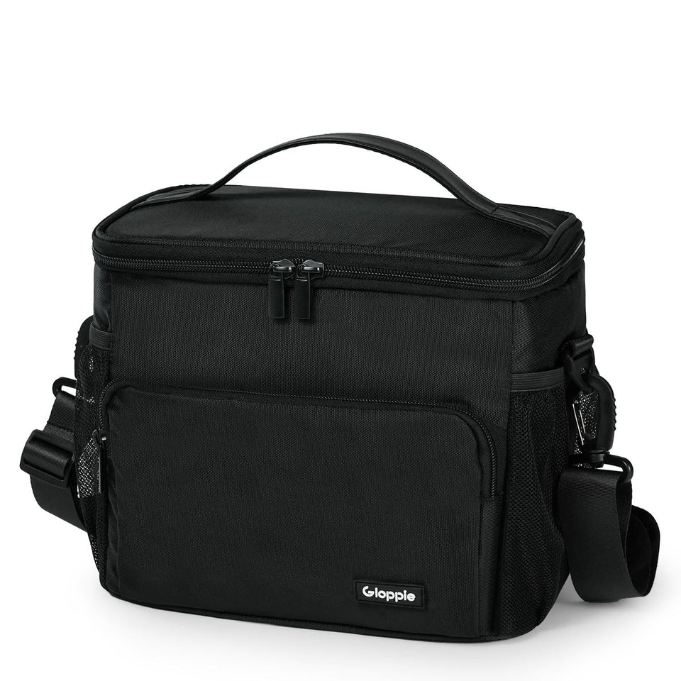 Gloppie Flight Crew Lunch Bag on trolley sleeve for easy airport navigation