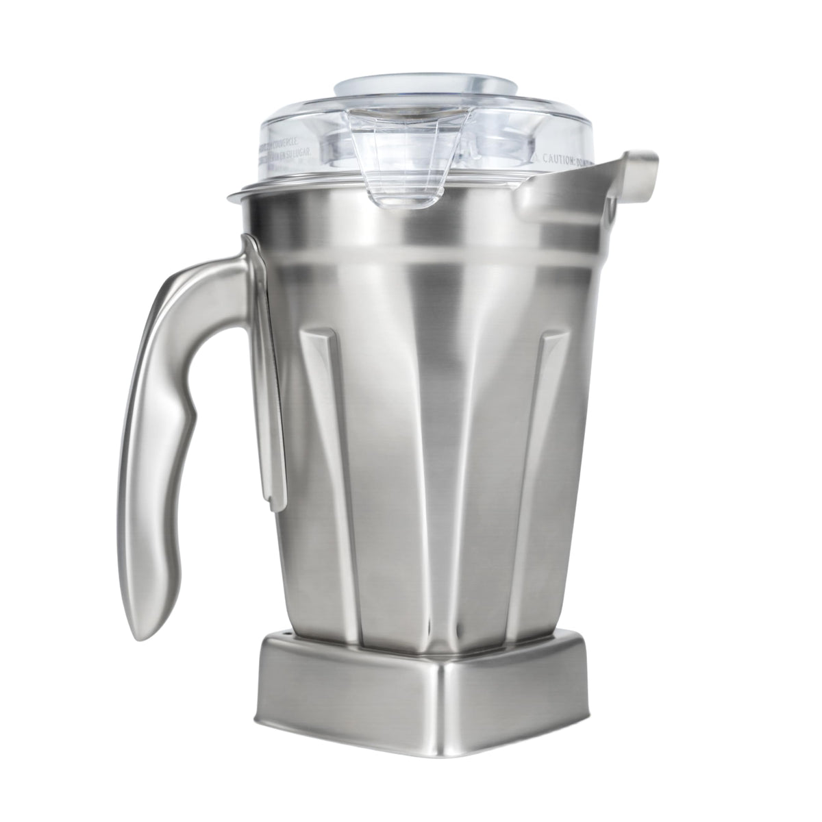 Glorence 48oz stainless steel blender pitcher front view highlights durable, non-toxic material.