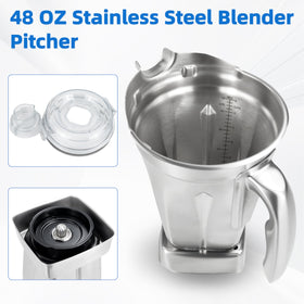 Glorence blender pitcher lid-off closeup demonstrates easy pouring and quick cleaning.