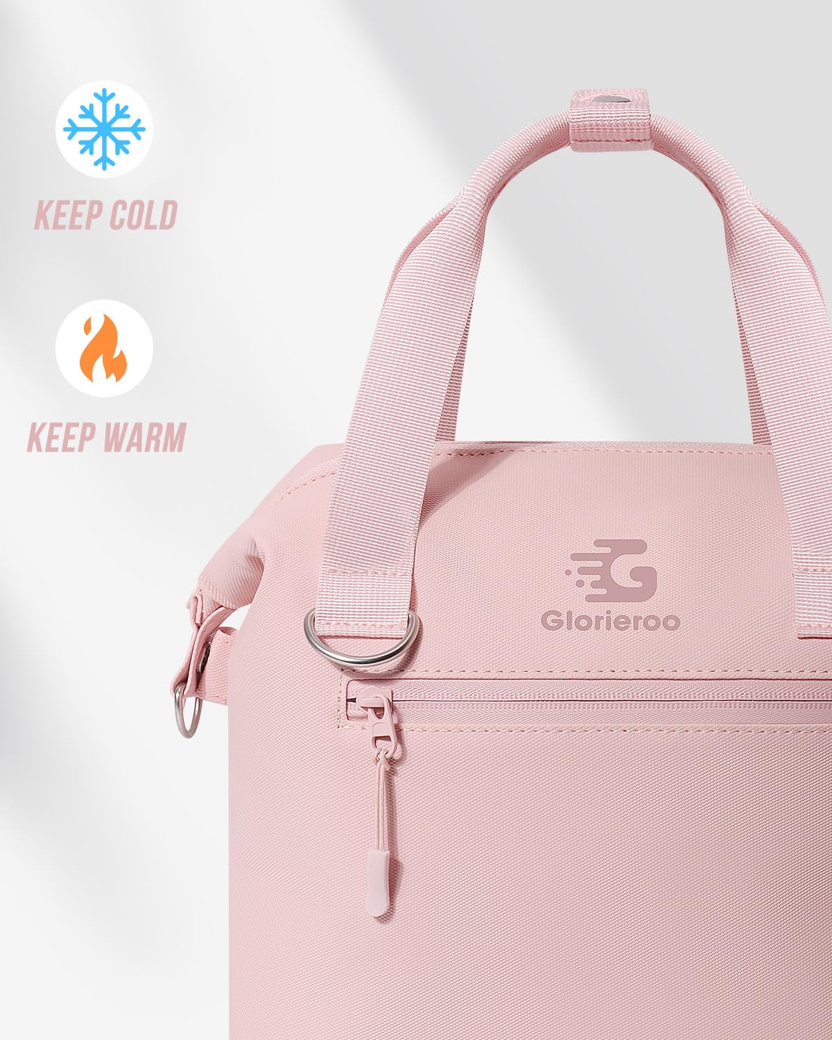 GLORIEROO adjustable strap, versatile hands-free carrying options.