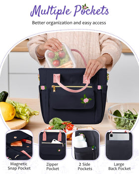 GLORIEROO lunch bag PEVA lining provides leakproof protection during transit