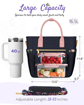 GLORIEROO lunch bag with side pockets for water bottles and umbrellas