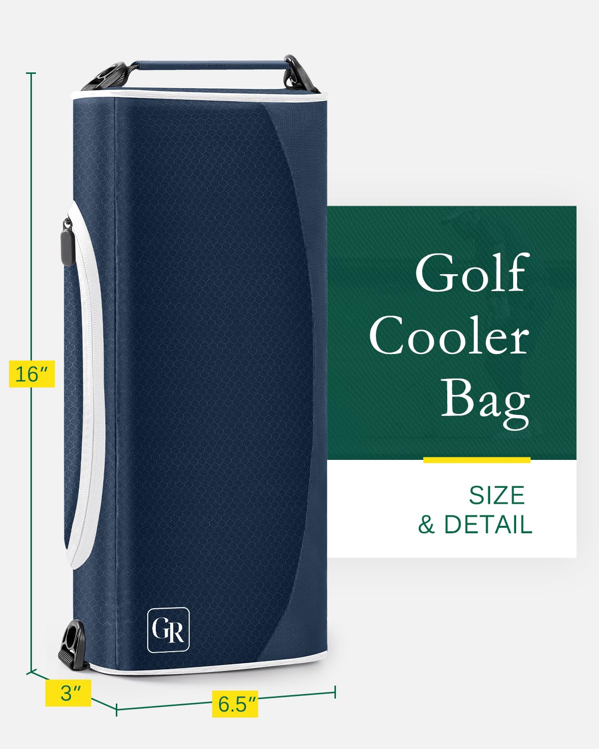GLORIEROO cooler bag interior highlights 6-can capacity and organized pocket.