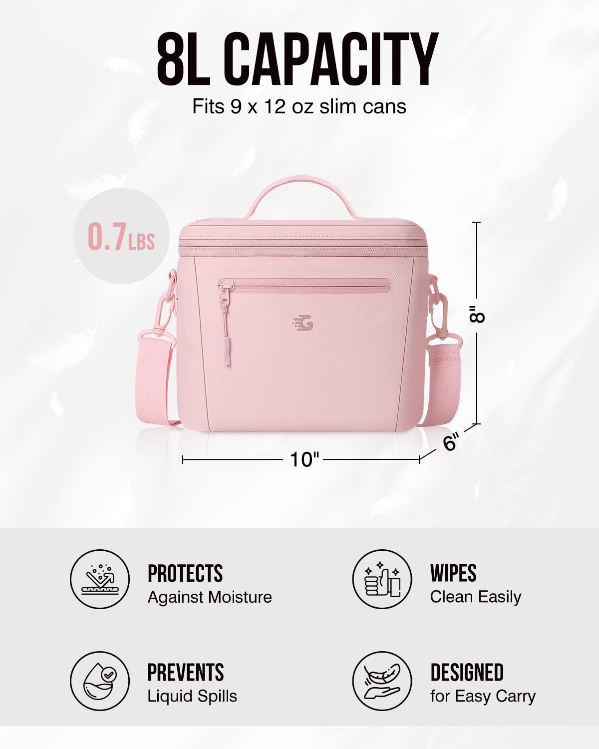 GLORIEROO lunch bag waterproof coating simplifies cleaning after use.