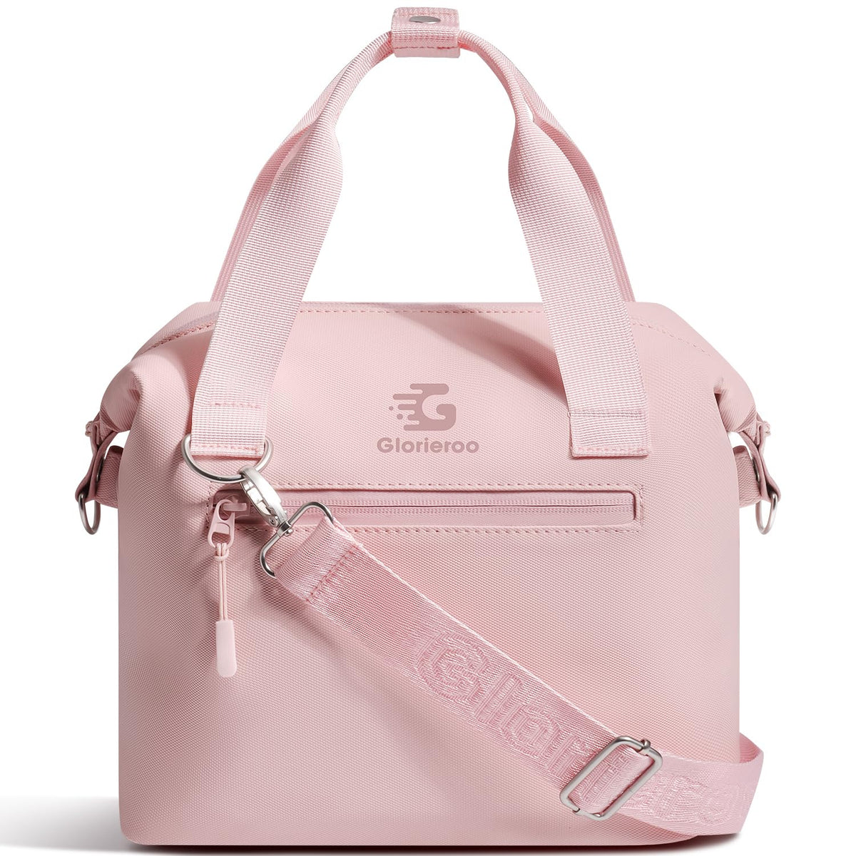 GLORIEROO pastel lunch box closed, stylish tote design for daily meals.
