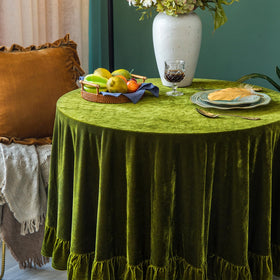 GLORY SEASON outdoor patio decor with velvet tablecloth for garden parties