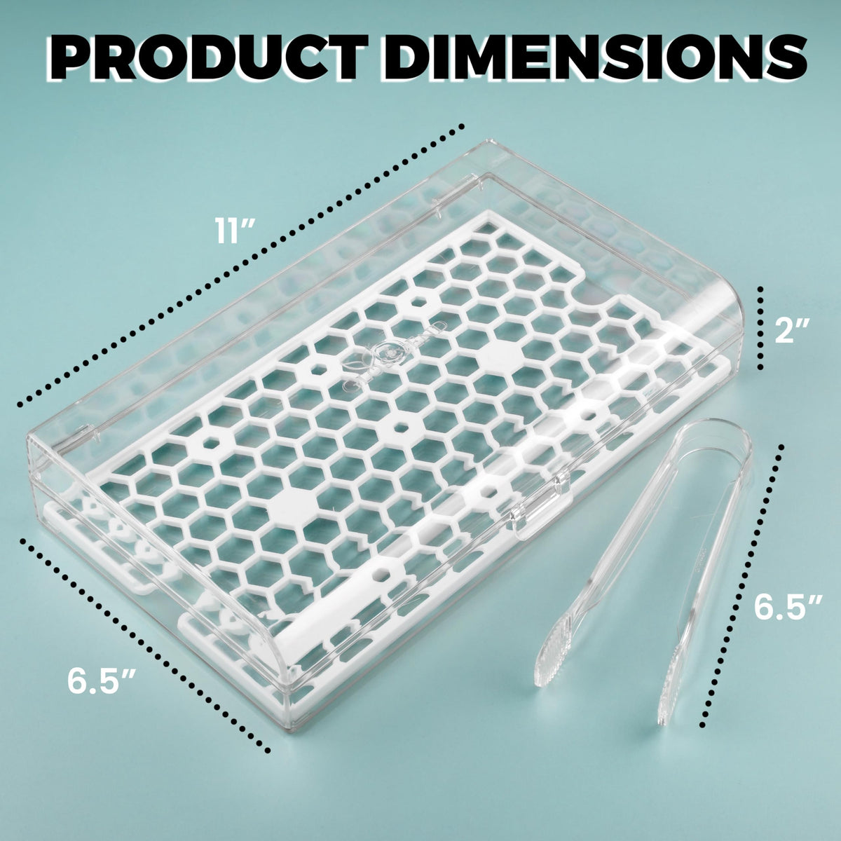 GlossyEnd Bacon Keeper side view highlights slim profile for compact fridge storage.