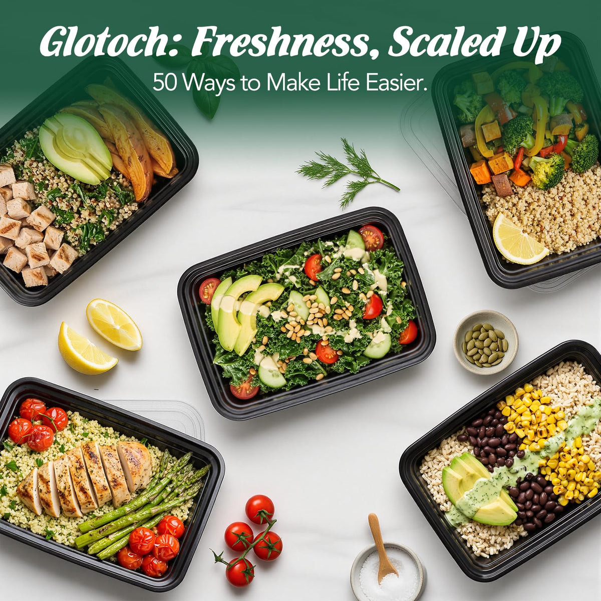 Glotoch Express lid seal close-up showing leak-resistant design for on-the-go meals.