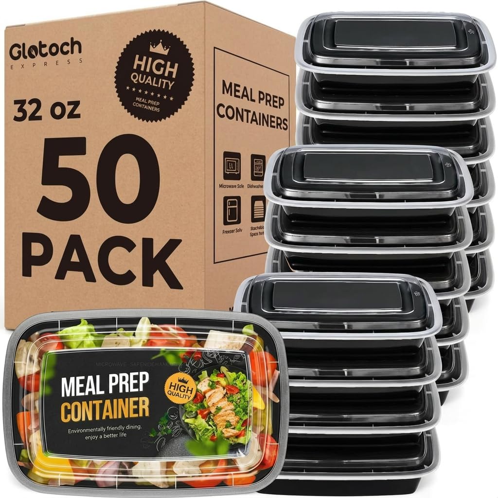 Glotoch Express 32oz meal prep container front view, durable and reusable.