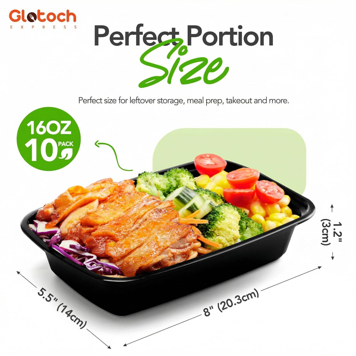 Glotoch Express meal prep container set highlights minimalist stackable design.