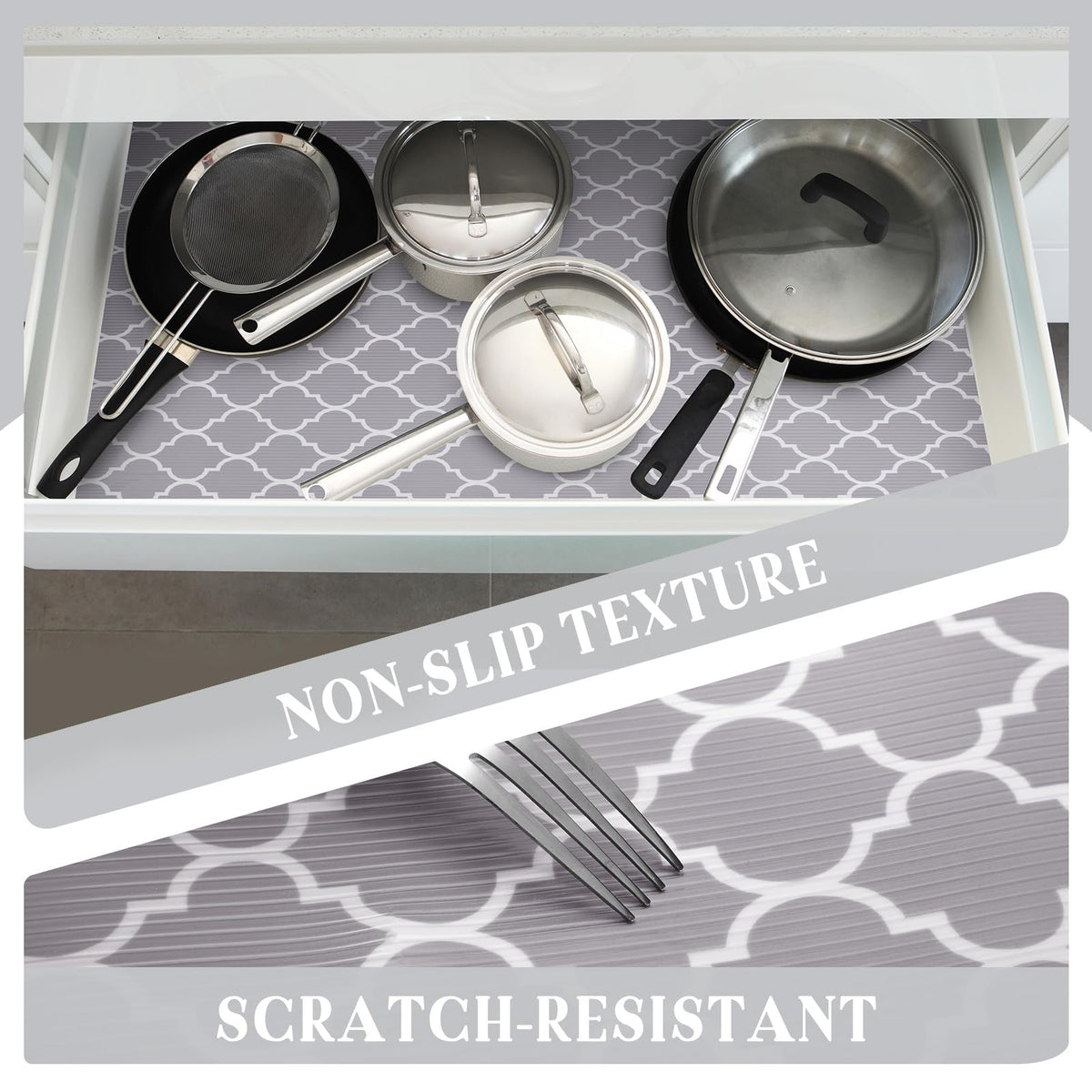 Glotoch Express quatrefoil design adds style to storage spaces.